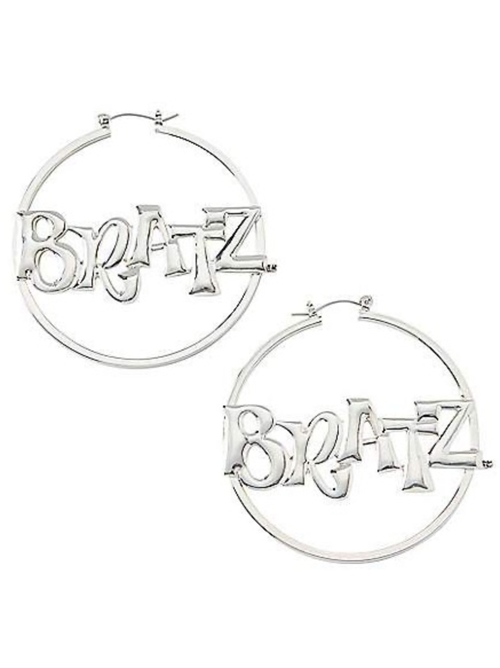 BRATZ Silver Logo Hoop Earrings